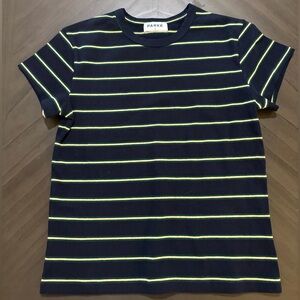 NEW Parke Navy/yellow/green stripped tee